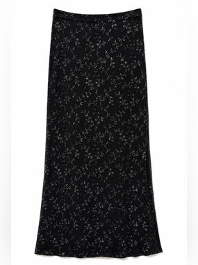 Vintage Cabrais Collection‎ Black Floral Glitter Maxi Skirt Small Made in USA